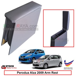 Perodua Alza 2009 4' Plywood PVC Armrest Center Console Box (Grey)